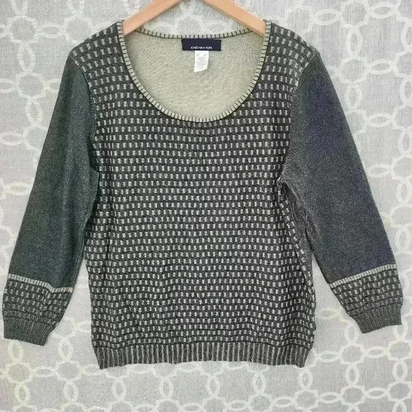 Jones New York Rayon Blend Long Sleeve Textured Sweater Top Women's XL - Picture 1 of 7